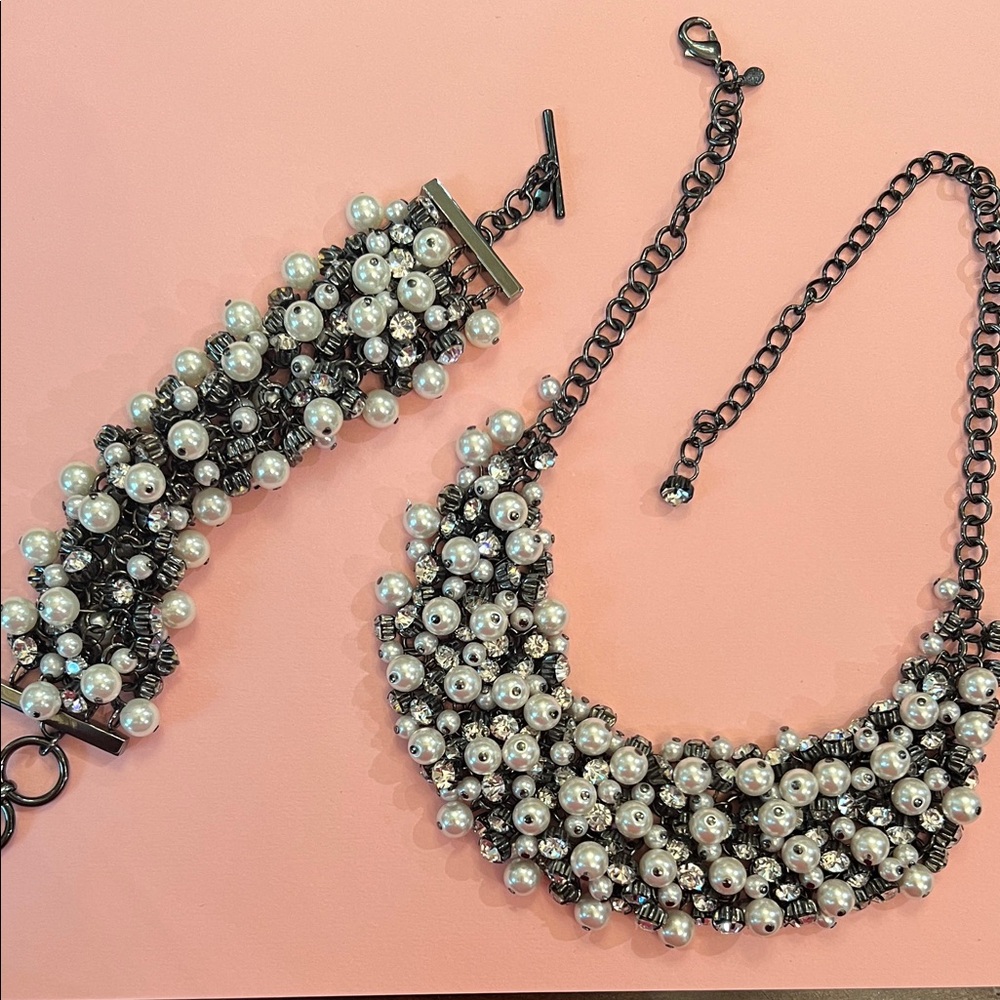 Premier Designs Black and White Pearl Necklace
